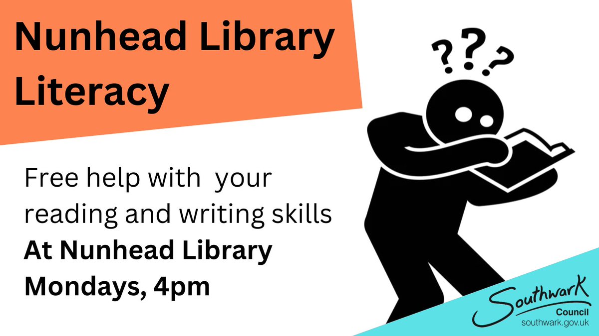 SouthwarkLibs's tweet photo. From filling in forms and job applications to the joy of books
If you need help with reading and writing, #NunheadLibrary is the place for you!
Mondays 4pm to 5pmย
Drop in today or email peter.holzmann@southwark.gov.uk for more info.
https://t.co/pai0SJTuZO https://t.co/MUfmCYu7sr