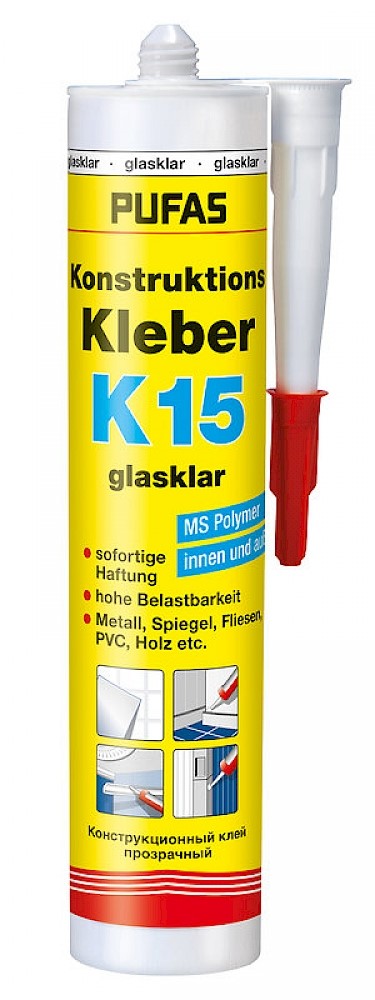 Pufas Konstruktionskleber K15 glasklar, 300ml. Kartusche, diesen Artikel kaufen Sie in Hamburg bei Farben Frost direkt im Ladengeschäft, oder online farben-frost.de