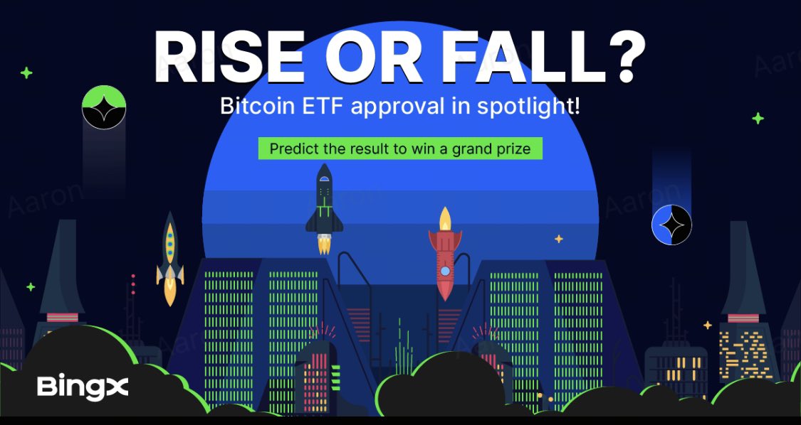 Rise or Fall?
January #BitcoinETFs review in the spotlight!
Predict the result to share up to $200,000 prize pool
👉🏻 bingx.com/en-us/act/fore…

200,000 Satoshi #Giveaway for 5 BingX fam &amp; this tweet:
✅ Follow <a href="/BingXOfficial/">BingX</a>
✅ RT + Tag 3 friends