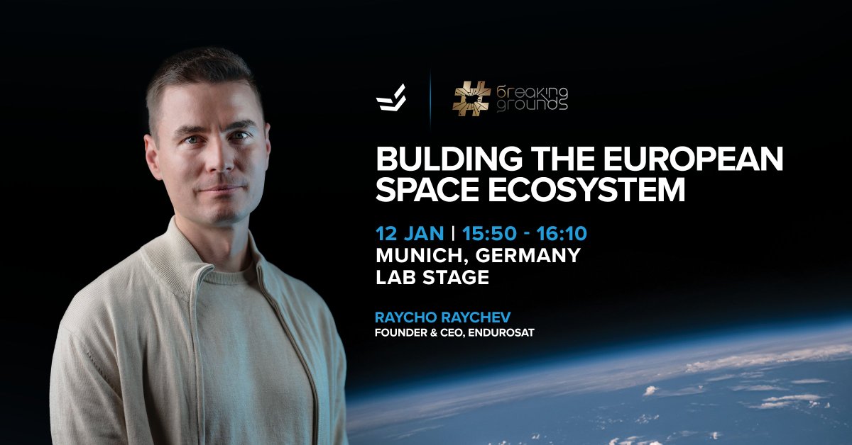 EnduroSat's tweet photo. Join Raycho Raychev for an insightful discussion about the future of the space ecosystem #BreakingGrounds #spaceiscloserthanyouthink https://t.co/EehyqsGyob