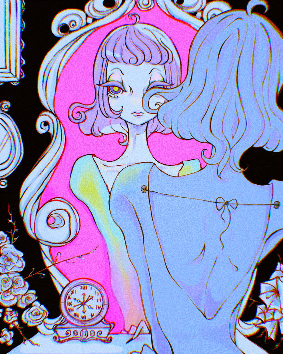 Outside the mirror. Inside the mirror. 
#illustration