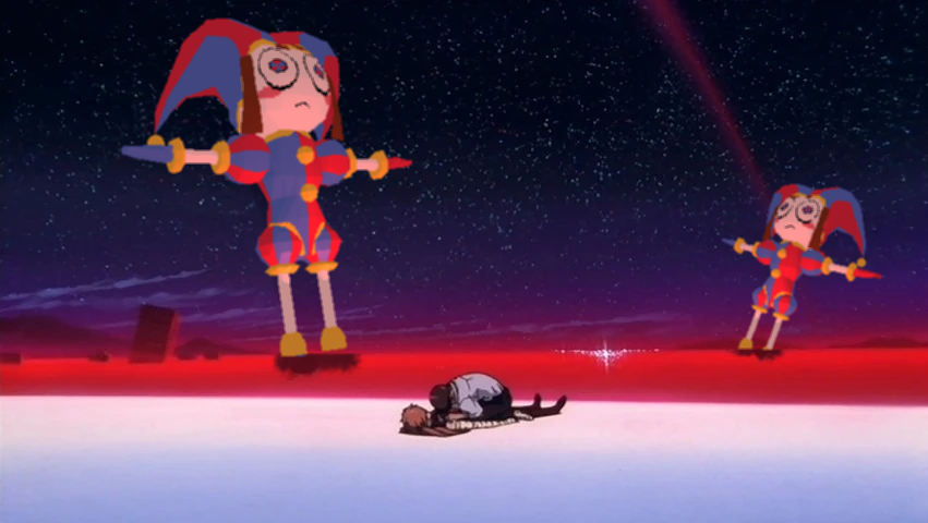 mirekinho's tweet photo. Blame the T-pose for reminding me of this -> #crocotile3d #aseprite #3D #lowpoly #TheAmazingDigitalCircus #Pomni #TADC #neongenesisevangelion #evangelion https://t.co/BKdbGqyzq3