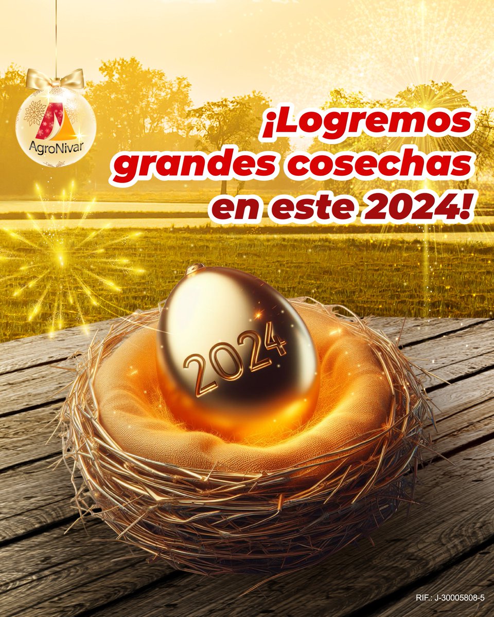 agronivar's tweet photo. Junto a ustedes lograremos grandes cosas este nuevo año y alcanzaremos las metas trazadas 2️⃣0️⃣2️⃣4️⃣💛

 #agronivar #distribuidores #huevosdoñema #sellovenezolano #avicolavenezuela #productosagronivar #producciónnacional https://t.co/QjnuXUVUbB