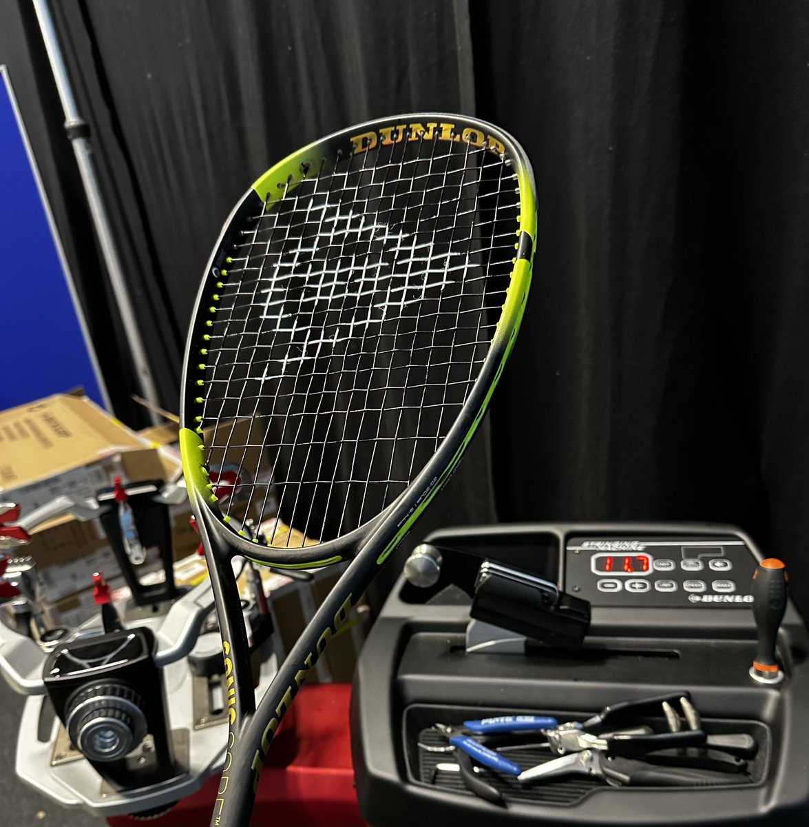 The String Doctor (@stringdoctor79) on Twitter photo Fun at the <a href="/BJOsquash/">British Junior Open</a> with the <a href="/DunlopSquash/">Dunlop Squash</a> guys, stringing a few rackets for them. Including this amazing custom GG Elite (for Chris, Dunlop) and some rackets for U19's champ, Zakaria. ๐ Fun at the <a href="/BJOsquash/">British Junior Open</a> with the <a href="/DunlopSquash/">Dunlop Squash</a> guys, stringing a few rackets for them. Including this amazing custom GG Elite (for Chris, Dunlop) and some rackets for U19's champ, Zakaria. ๐