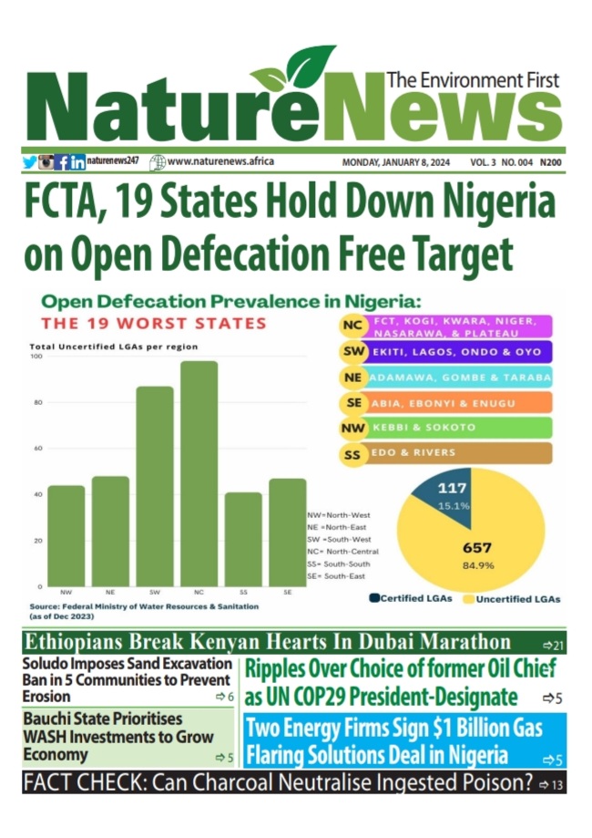 naturenews247's tweet image. Today's cover page 
naturenews.africa 
#OpenDefecation #Environment #Sanitation #ClimateCrisis #Nigeria #Africa #uksnow