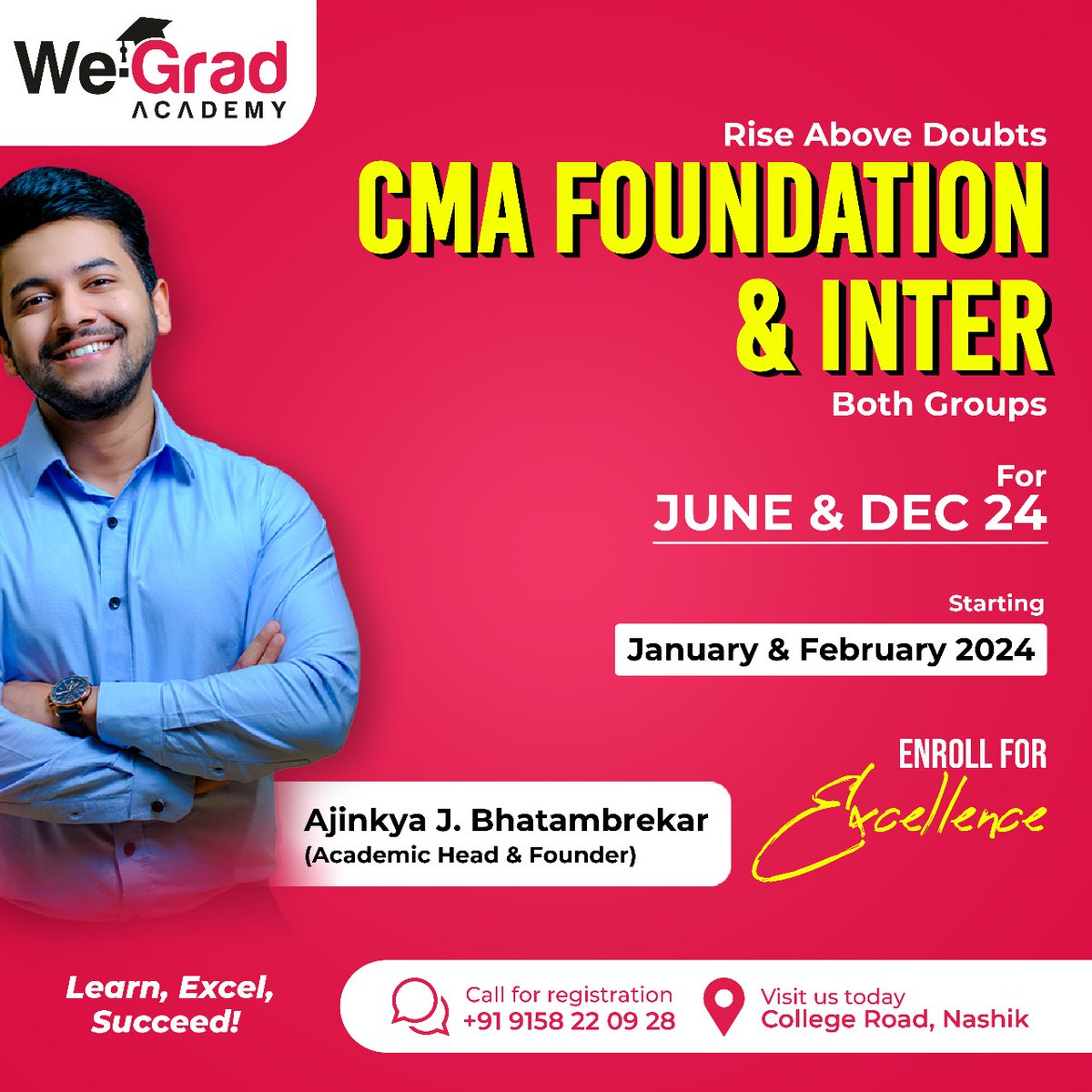 Ditch the 'what ifs' and embrace 'I did it'.
.
.
#cmafoundation #cmafoundationexam #cmafoundationonlineclasses #cmainter #CMAIntermediate #cmainterclasses #CMABatch #cma #EnrollNow #enroltoday #admission #admissionopen #wegrad #commerces