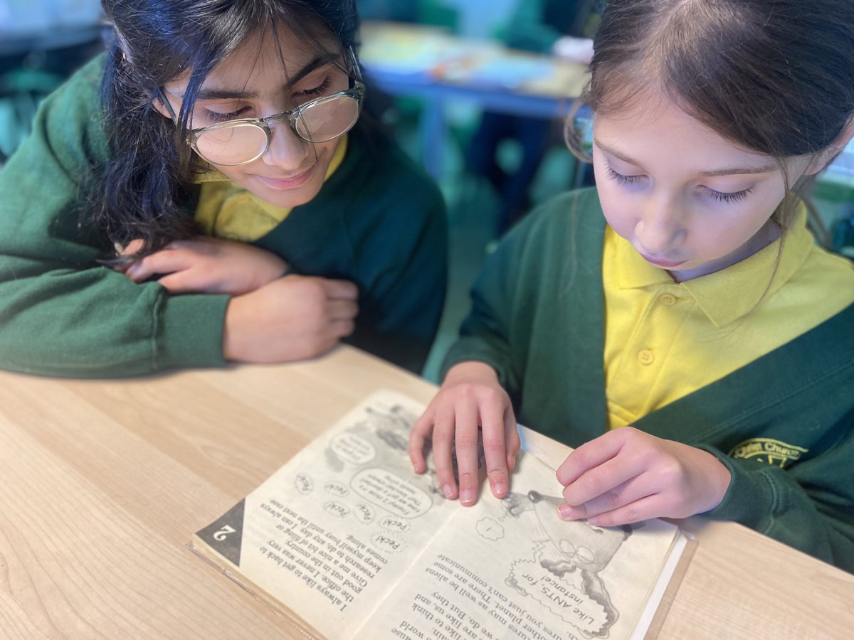 Well-being Week is in full swing in Christ Church!
Here are our Year 3 and Year 6 reading buddies enjoying a good book together. It’s lovely to see them sharing a story and taking pleasure in reading together! 📚 #readingbuddies #readingforpleasure #goodbook #sharingstories