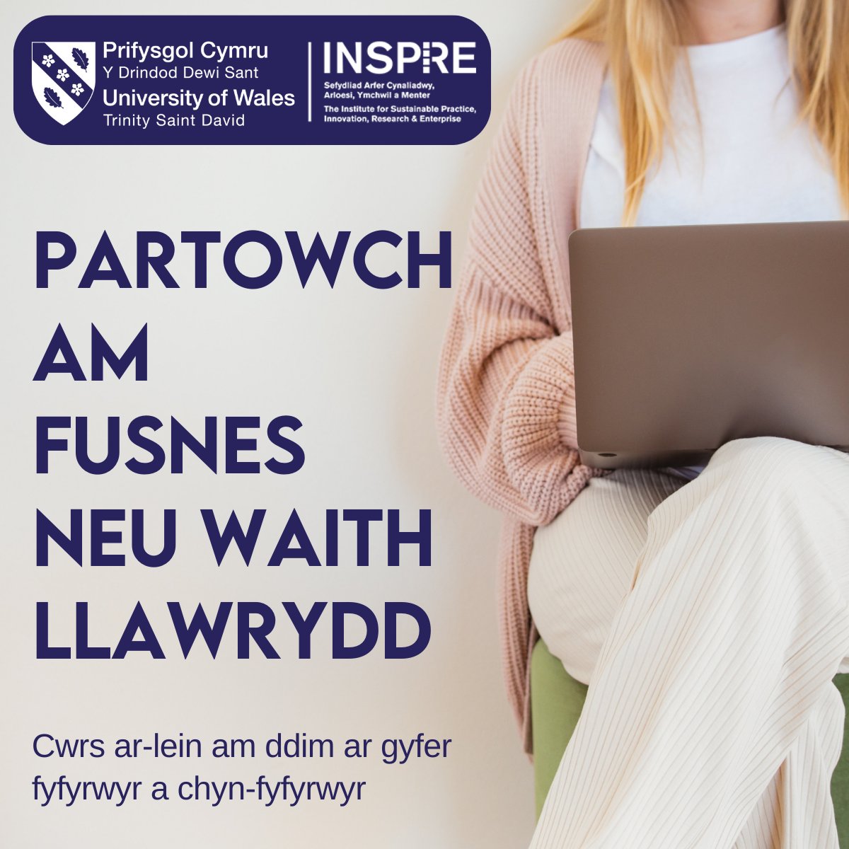 Beth os mai un o'ch nodau ar gyfer 2024 yw cychwyn busnes eich hun? Gyda thîm Menter y Brifysgol, gallwch ddechrau ar eich syniad busnes! Cwrs am ddim: 📅 Dechrau 22ain Ionawr, pob nos Lun am 5 wythnos 🕛5-7pm 📍Ar-lein Archebwch eich lle 👉eu1.hubs.ly/H06SDnP0