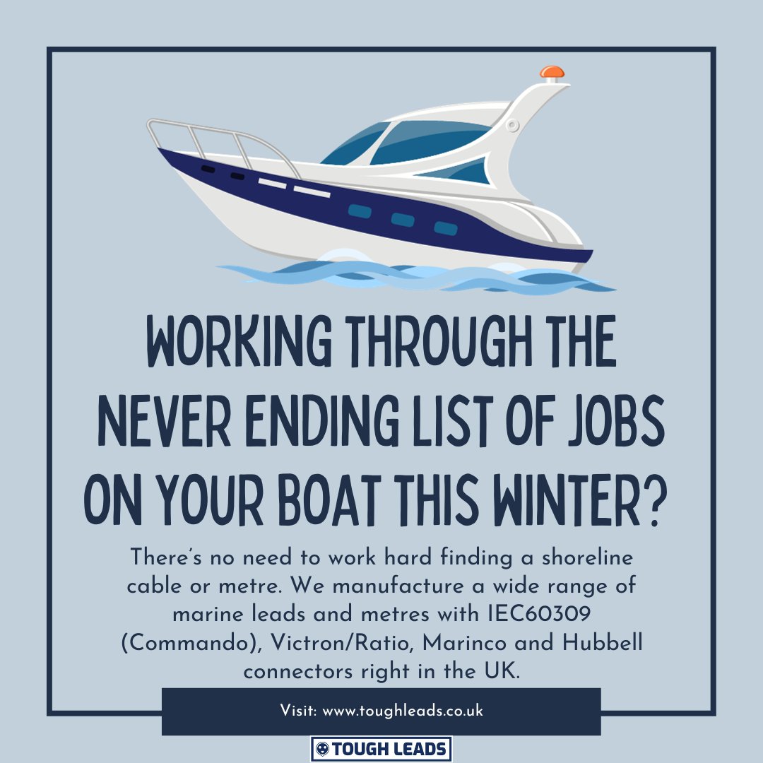 There’s no need to work hard finding a shoreline cable or metre. 

We manufacture a wide range of marine leads and metres with IEC60309 (Commando), Victron/Ratio, Marinco and Hubbell connectors right here in the UK.

toughleads.co.uk/collections/bo…