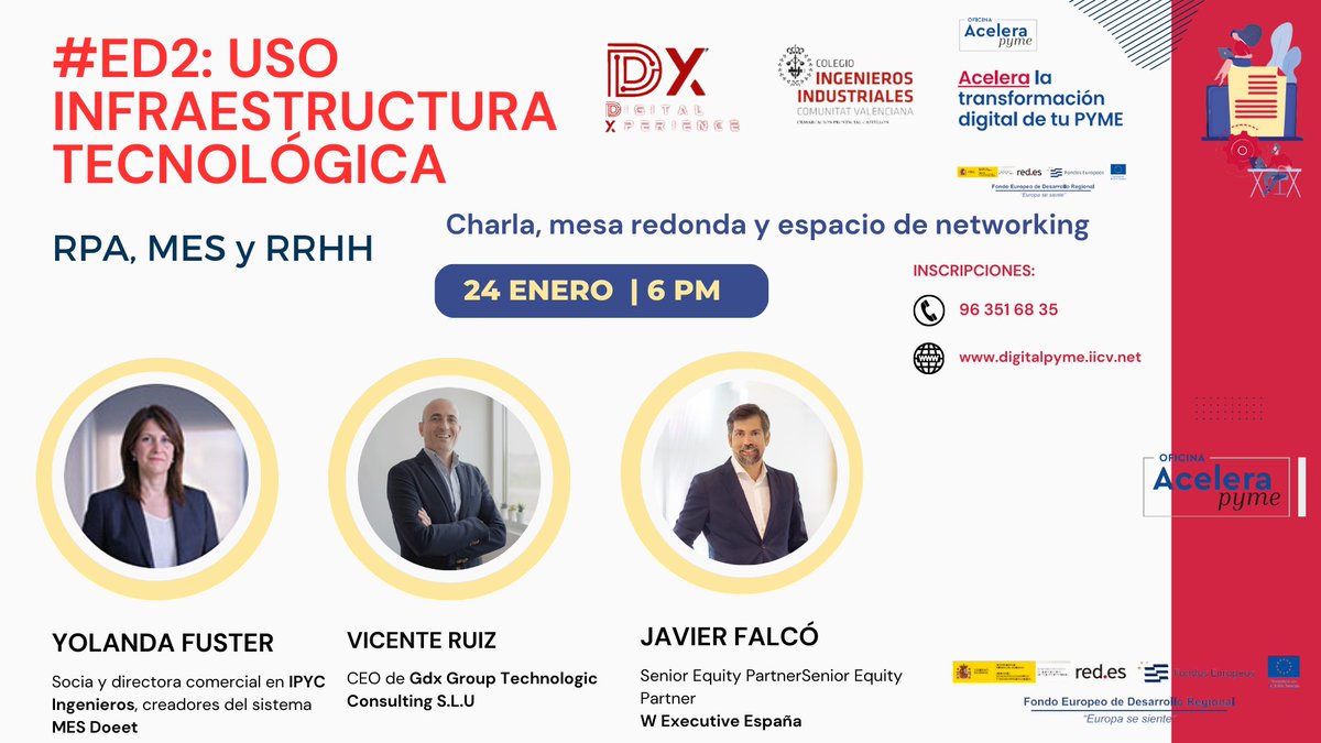 IndustrialesCV's tweet image. 🔔 No te pierdas la siguiente experiencia digital, la #ED2 "Uso de Infraestructura tecnológica" organizada por nuestra Oficina Acelera pyme de @IndustrialesCV  la Digital Xperience - Training para profesionales y autónomos -
🚣¡Embarca y súmate a la Transformación Digital!