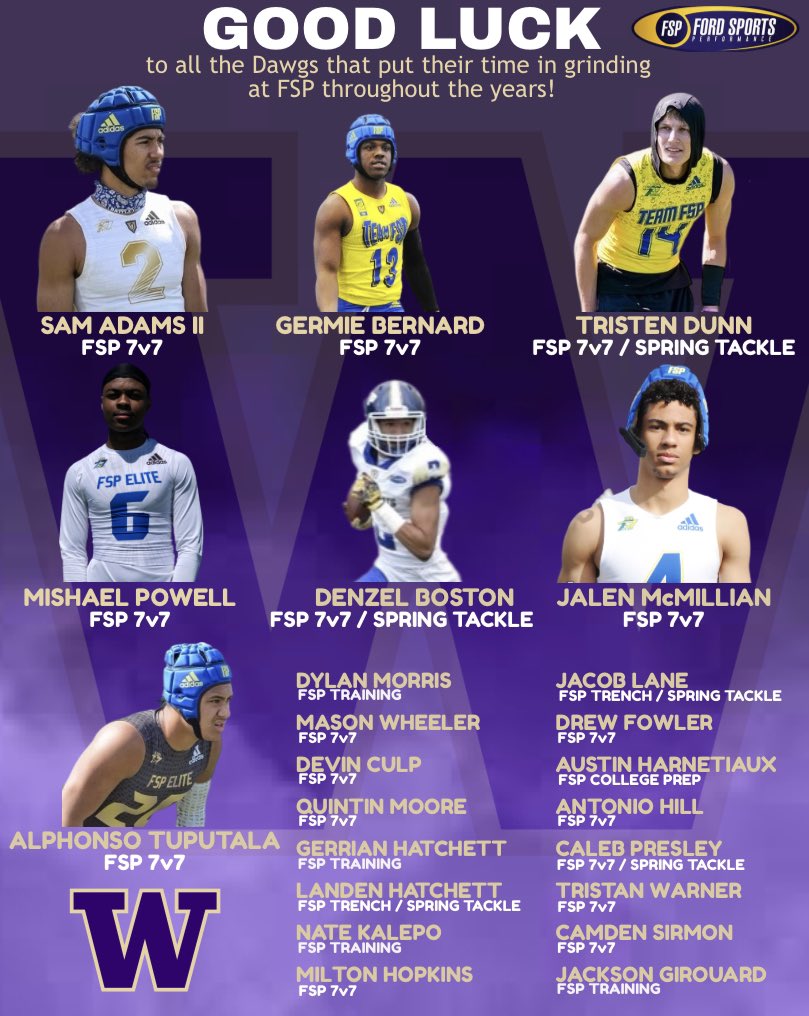 TFordFSP's tweet photo. Total count of 23 Dawgs that represented for the FSP Program over the years! It’s only fitting we meet in Houston for the Natty!!! Let’s go!! #GoDAwgs 🟣🟡  #HomeTeam 
@PlayerProMorgan @UW_Football @Joyce_H33 https://t.co/ifPUUdr0Rq