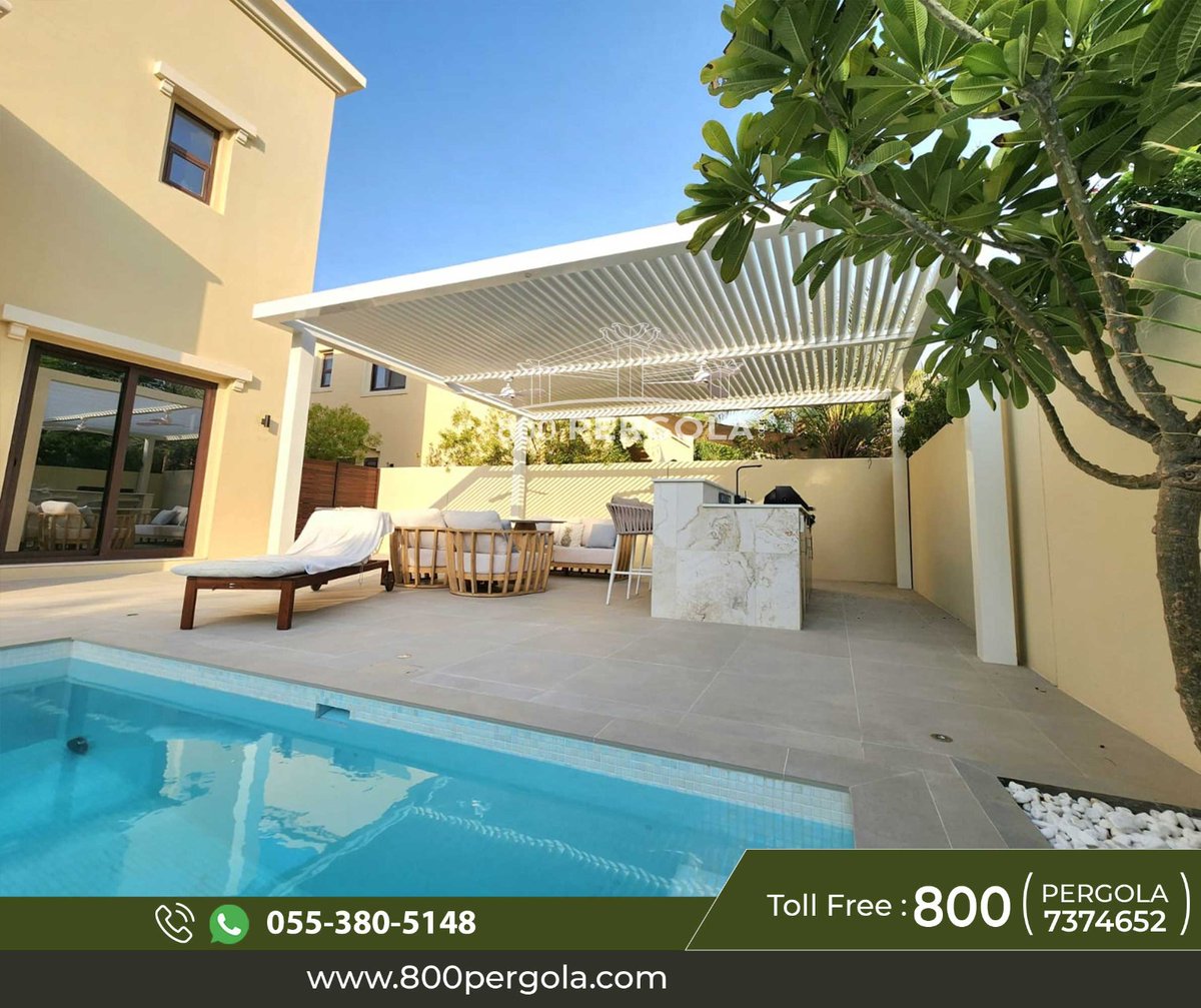 800Pergola's tweet photo. Unveiling a gem from our archives! ✨
Behold the #timelessbeauty of our #AluminumPergola with #fixedlouvers at Lila - Arabian Ranches-2.
Elevate your space &amp; create a haven of #elegance.
Ready to transform your #outdoorliving?
Call now📞 +971 55 380 5148 
#arabianranches2 #dubai https://t.co/oK3iXsWJez