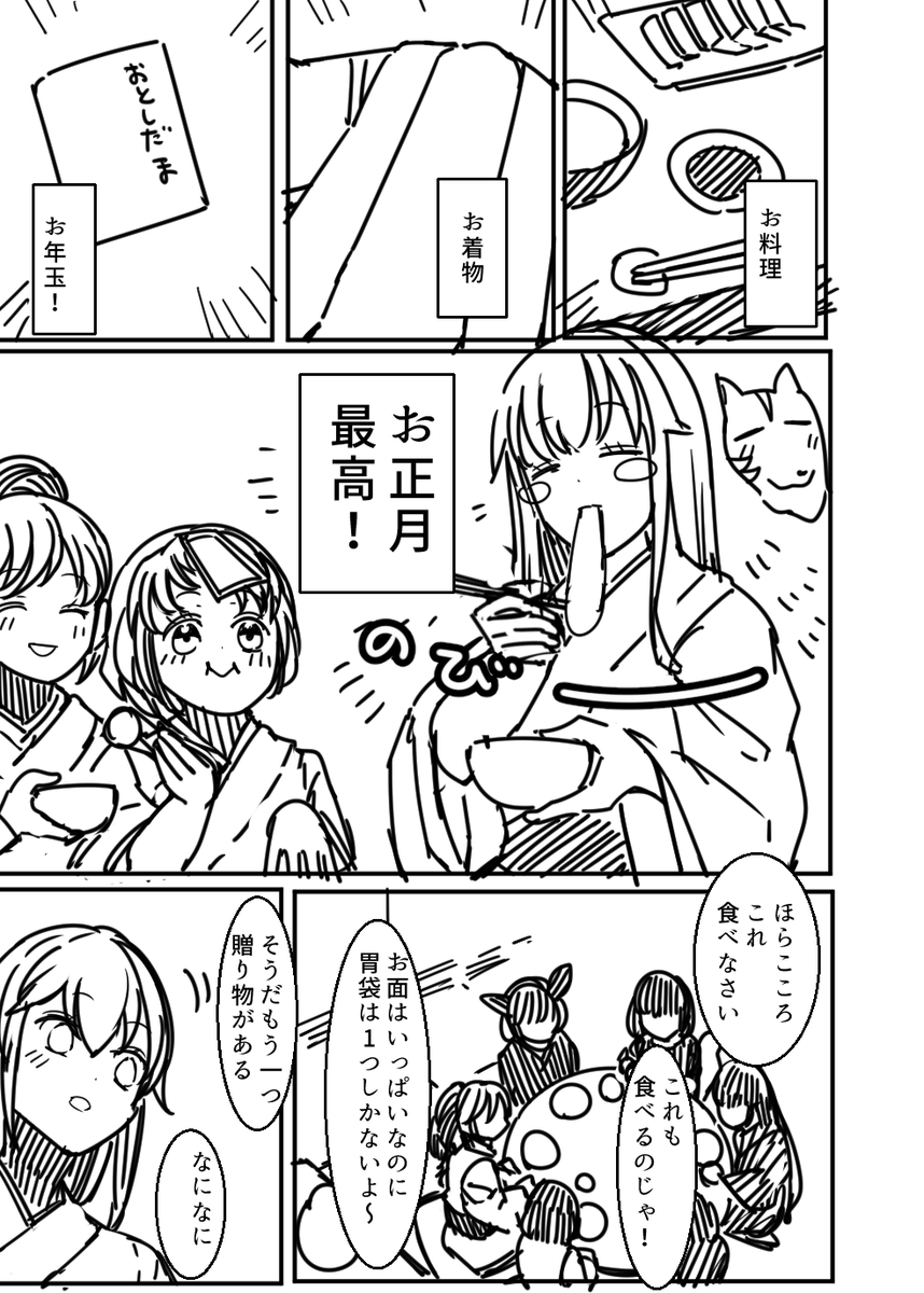 あなたがいるお正月|ふみ切|pixivFANBOX https://t.co/q4oaiIt2zy  付喪神たちがお正月を楽しむお話です。(9p) 