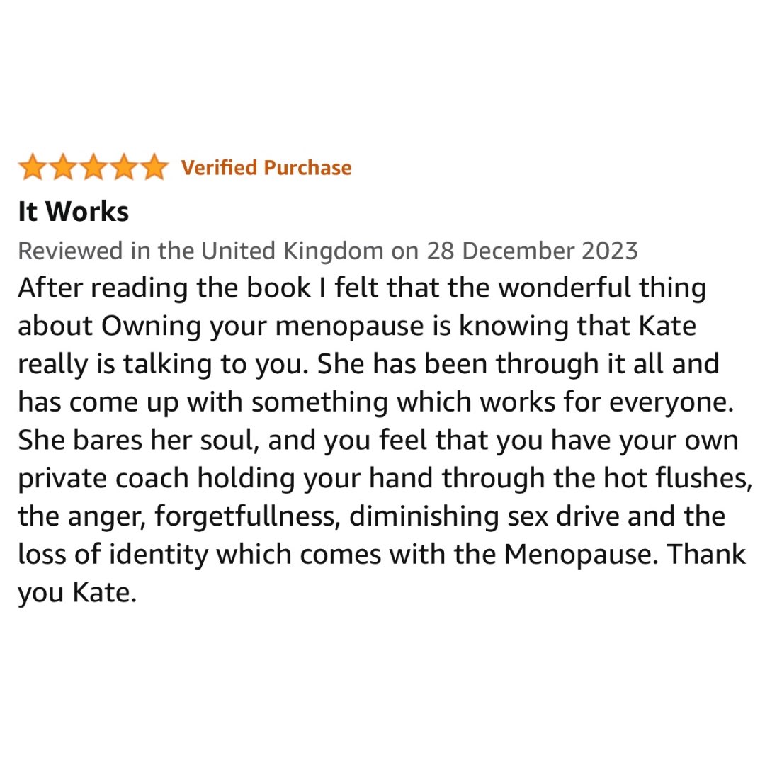 KateroweRo's tweet photo. Don’t take my word for it 

Here are 10 reviews on my recently published book Owning Your Menopause: Fitter, Calmer , Stronger in 30 days. https://t.co/LLkViLy4Xn