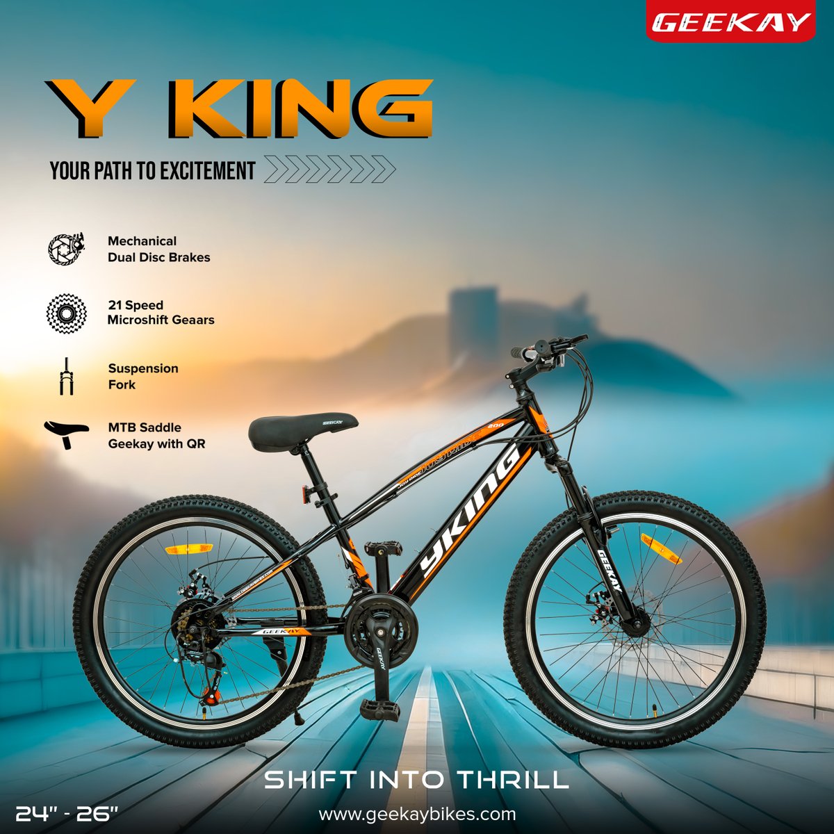GeekayBikes's tweet photo. Unleash Your Adventures with Y-King🚴
Click Here for More Details: https://t.co/tw6o7OJ5J5
.
.
.
#yking #mtb #mtblove #multispeed #singlespeed #21speed #microshift #buynow #BuyNowOnline #BuyNowPayLater #thrill #thrillride #geekay #geekaybikes https://t.co/9mmNbwwZiK