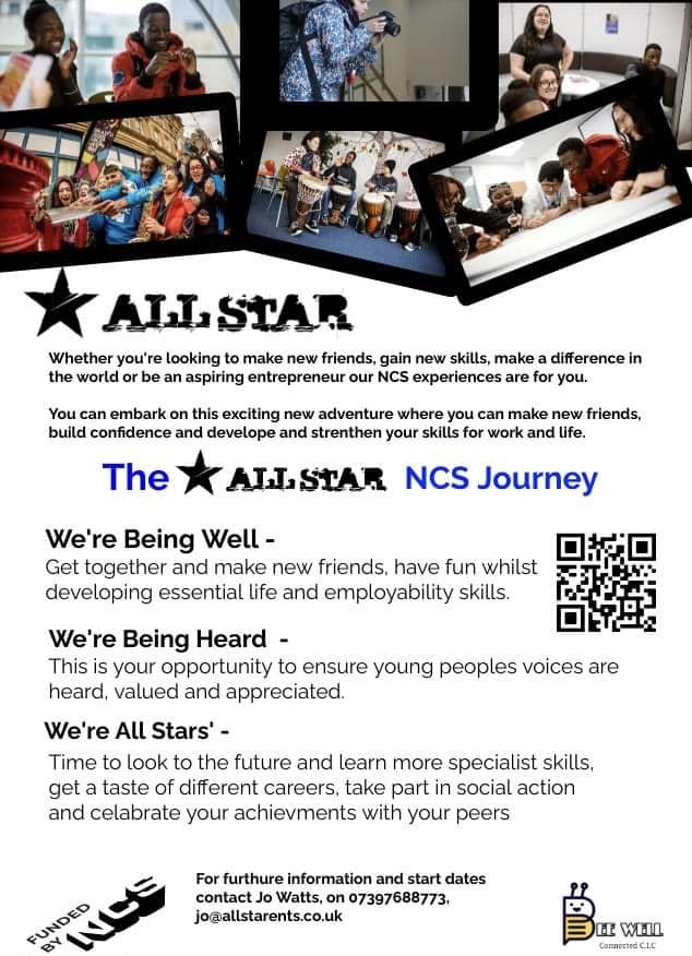 We're excited to deliver an inclusive opportunity for Year 11 students with additional needs, including SEND and social and emotional needs, to participate in the National Citizen Service (NCS) program. Further information: allstar.org.uk/ncsregistration