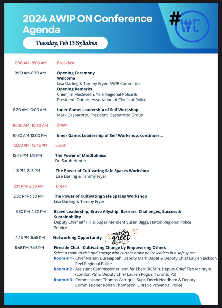 awip_on's tweet image. Hot off the press! 
Day one agenda for our 2024 AWIP ON conference. 
Not to be missed!
Feb 13-Feb 16 (details in flyer)
You can register for the full conference or individual days
#AWIP #Leadership