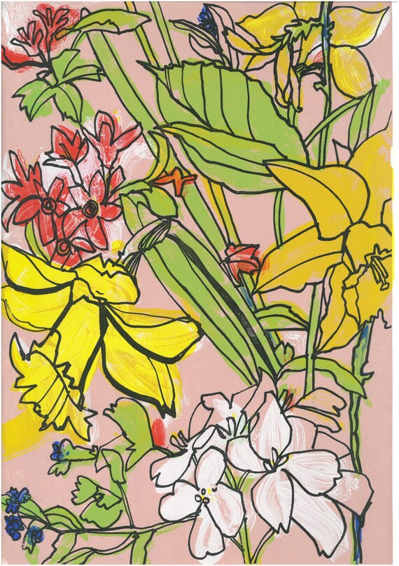 A huge welcome back to our @UniofReading students, for the first day of spring term 2024! 🌺🌼🪻 This beautiful screenprint, titled 'Anna's Spring Garden' is by Reading-based artist @emilygillmor © The Artist. UAC/11131.