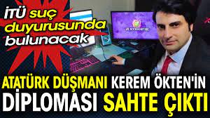 AliDag57978059's tweet photo. Atatürk düşmanı Kerem Ökten’in diploması sahte çıktı. İTÜ suç duyurusunda bulunacak https://t.co/PJ5j8FhPOh