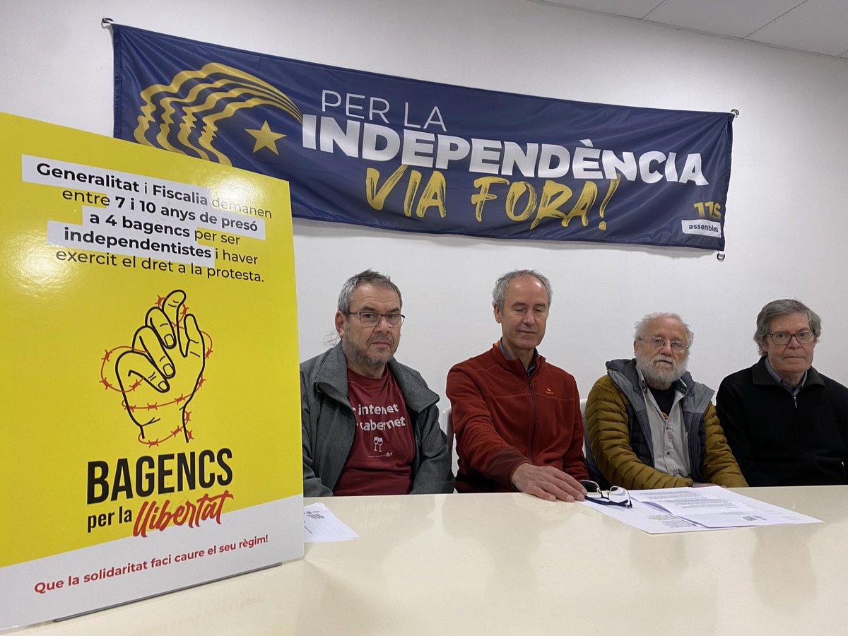 Demanen la suspensió del judici a 4 bagencs acusats d'atemptat a l'autoritat durant la Marxa per la Llibertat del 2019. Els advocats s'emparen en la futura llei d'amnistia. El judici està fixat pel 29-30 de gener a l’Audiència de BCN ⁦<a href="/bagesdrets/">El Bages pels drets civils</a>⁩ ⁦<a href="/Bllibertat/">Bagencs per la Llibertat</a>⁩ ⁦