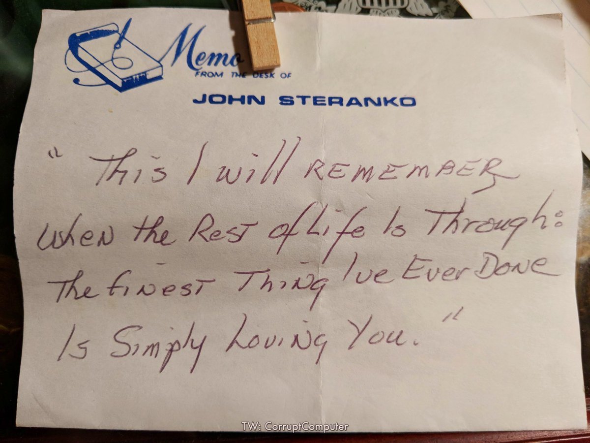 EpochInspired's tweet photo. "This is the last note my grandfather left my grandma before he died. He attached it to his will because he knew that'd the only time she would find it."

"He was a veteran of the Korean War as a US Marine, and spent time in a North Korean POW camp. He was a hero to all of us in the family, and I would love for others to know his story. He was an amazing man, and helped countless people throughout his life. He fought for human rights and equality both in the US and overseas."

Credit: CorruptComputer -twitter.com/CorruptComputer