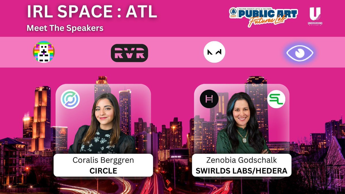 moontripss's tweet photo. π A big shout out to my Keynote Speakers, Coralis Berggren from @circle and @ZenobiaZAG from @swirldslabs @hedera!
I can't wait to see and chat with you ladies at #IRLSPACEATL this week!
#IRLSPACE https://t.co/MGxNwS5gEx