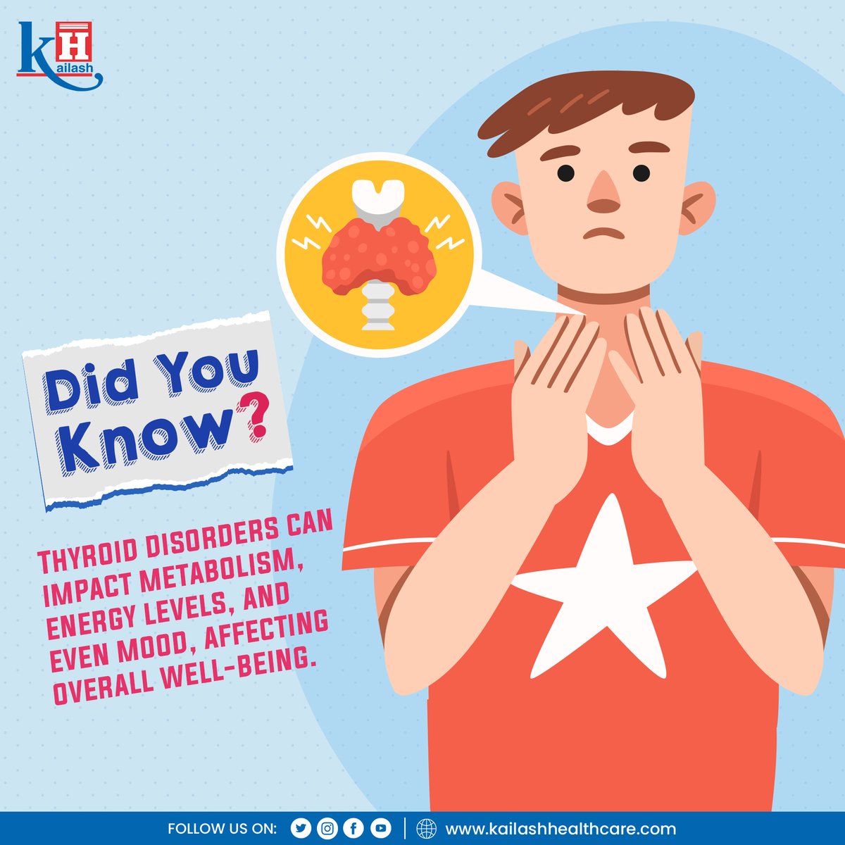 KailashHealth's tweet photo. More than just weight gain or loss, Thyroid disorder can impact overall metabolism and energy levels.
Consult our Endocrinologists: https://t.co/3PxoApNce8
#thyroid #hormonaldisorder #metabolism #weightgain #DidYouKnow #facts #KailashHospital https://t.co/IE6LFMgDm5
