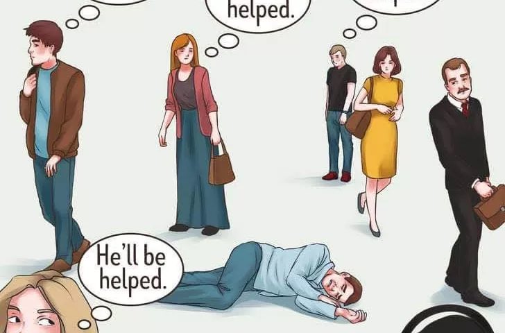 Arkad0v's tweet photo. كلما زاد عددُ الناس الذين يشاهدون جريمة تقع أمامهم أو حالةً طارئة تستدعي التدّخل يقلُّ احتمال أن يشعر أي واحدٍ منهم بالمسؤولية للاستجابةِ لها..❗️
#Bystander_Effect https://t.co/ZUusCnBESw