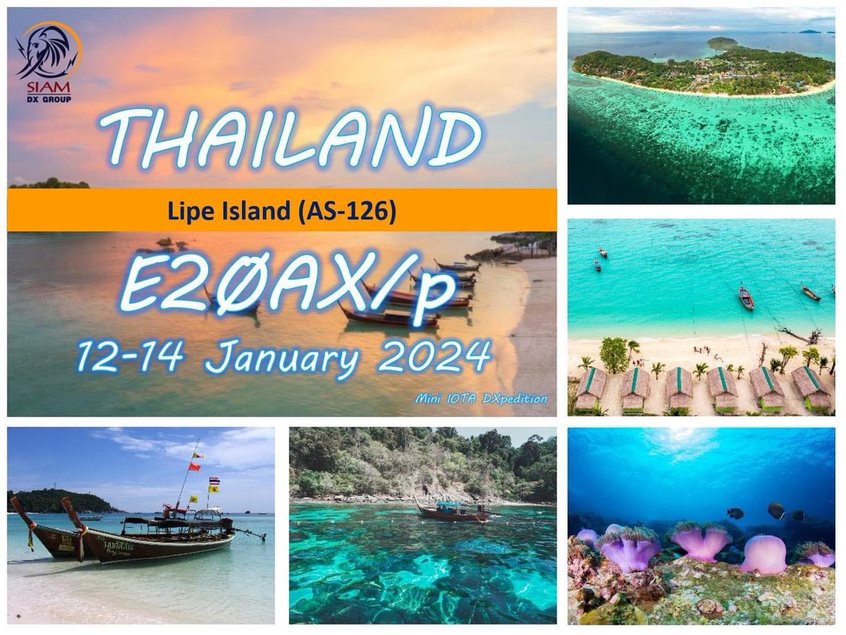 JD1YBZ's tweet photo. E20AX/P – Lipe Island, AS-126
1月12-14日にQRV予定です。POTA HS-0135
https://t.co/pd9fljHFkw
#POTA
#ParksOnTheAir
#E20AX
#SIAM_DX_GROUP https://t.co/yEGjOAFFC1