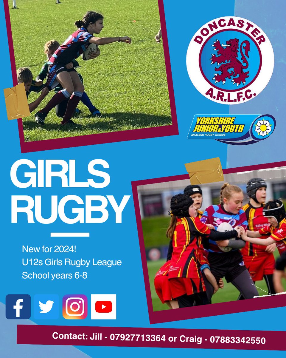 Donnytollbar's tweet photo. Exciting times down as our U12s girls train for the first time on 11/1/24. We start at 18:15 and invite any girls to join in the fun. No experience necessary, we would like to hear from girls in years 6,7 &amp; 8 to bolster numbers before the season starts.💙💜🏉

#Raisingthebar https://t.co/G7pj0y0ntw