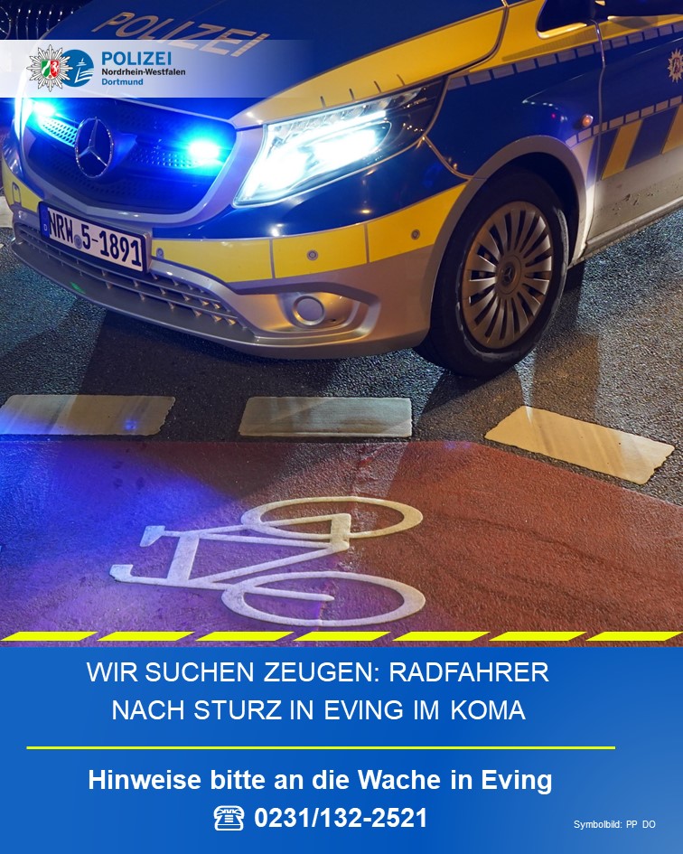 polizei_nrw_do's tweet photo. Am 27.12.2023 stürzte in #Dortmund-#Eving ein #Radfahrer. Der 71-Jährige befindet sich im Koma. Wir suchen Zeugen, die den Sturz beobachtet haben. #Leben #SicherImStraßenverkehr. Der Zeugenaufruf: https://t.co/uJRBTbqe5g https://t.co/zKxlQ59bUk