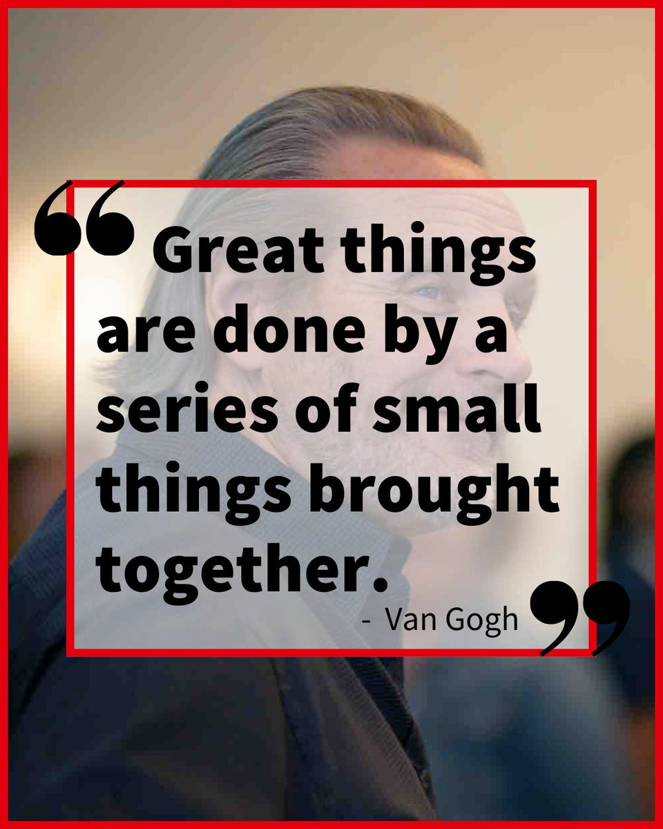 BobKnakal's tweet photo. Today’s Monday Motivational quote is brought to you by my favorite impressionist artist, Vincent Van Gogh.
 
Before we get to his quote, let's think about what it is we do every day in the investment sales business: we make to-do lists, review the calls we connected on last week to determine follow-up steps, make prospecting calls, show buildings, send out mailings, crunch numbers, create content, attend networking events, and the list goes on and on.

Nothing is very earth-shattering or terribly exciting on that list. But all are necessary! And to produce consistent results out of those relatively mundane things, you need to do them over and over again.
 
Van Gogh said, “Great things are done by a series of small things brought together.” This really sums up what we do. Do all of the small things but do them consistently over a long period of time and great things will happen for you. The secret, if there even is one, is to have the discipline to actually do these unglamorous tasks regularly over the long term.