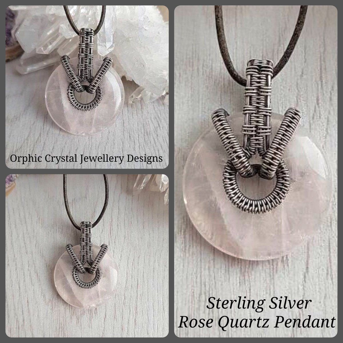 Available Now!
Calming #Rosequartz wrapped in sterling & fine #silver. Free uk p&p. Dm to claim it as your own or find me on facebook 🥰
#handmade #crystaljewellery #MondayMotivation #queenof #SmallBiz #handmadejewelry #giftideas #healingjewellery #spiritual #jewellery #crystals