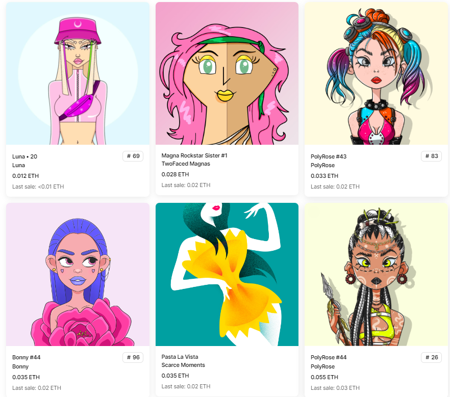 GM / Afternoon all

got bored of trying to flog my wares, so here are some gorgeous ladies available on secondary!!

all stunning and all #onPolygon

opensea.io/Ollibroc

Hope you're all having a happy Monday as far as Monday's go!