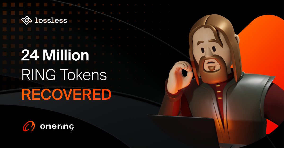 Lossless (@losslessdefi) on Twitter photo New Year, New Recovery for #Lossless!
We are very excited to announce that we have successfully recovered 24 Million $RING for <a href="/Onering_Tools/">OneRing (🔴,🔴)</a> (amounting to roughly 25% of the total supply) from Multichain contracts, becoming the only <a href="/FantomFDN/">Fantom Opera</a> based protocol to recover all New Year, New Recovery for #Lossless!
We are very excited to announce that we have successfully recovered 24 Million $RING for <a href="/Onering_Tools/">OneRing (🔴,🔴)</a> (amounting to roughly 25% of the total supply) from Multichain contracts, becoming the only <a href="/FantomFDN/">Fantom Opera</a> based protocol to recover all