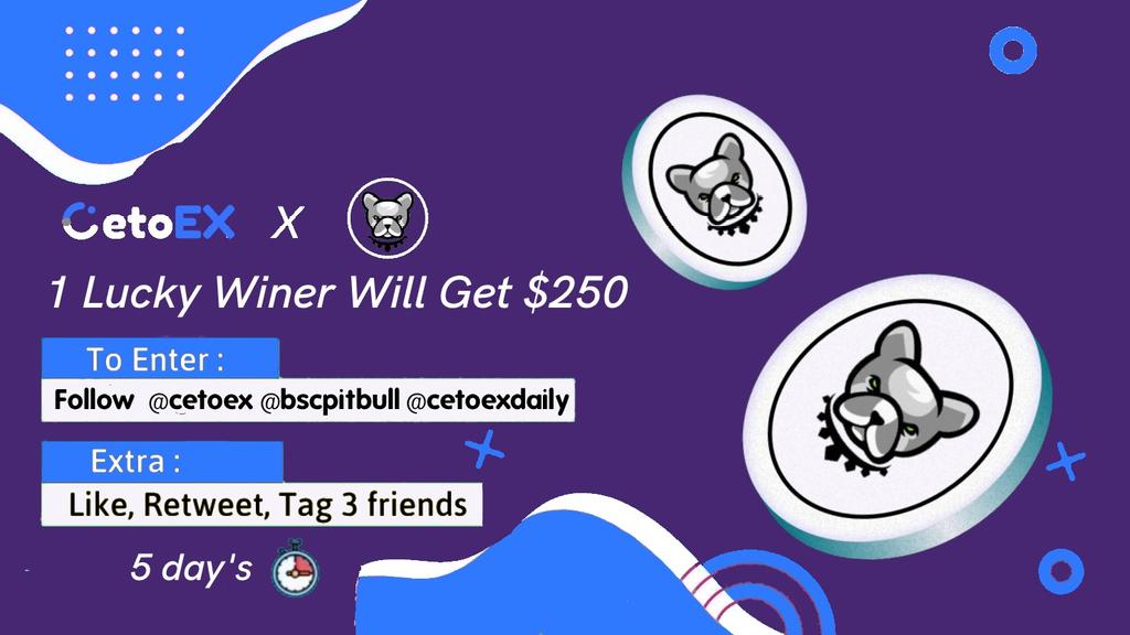🏆 Giveaway contest - Join now to win  250$ 🏆

Complete below steps to participate 

1️⃣ Follow <a href="/BscPitbull/">Pitbull Token</a> <a href="/CetoexDaily/">Cetoex News</a> <a href="/Cetoex/">CetoEX</a> 

2️⃣ RT &amp; Tag 3 Friends 

Note: only 1 lucky winner will receive the reward