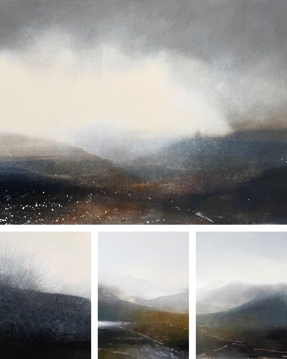Cold start in the studio today - wearing many layers! Here’s some January moods this Monday… #Winter #LandscapeArt #LandscapePainting #OilPainting #ColdSpell #EnvironmentalArt #MoodySkies #January #January2024 #LandscapeArtist #uksnow