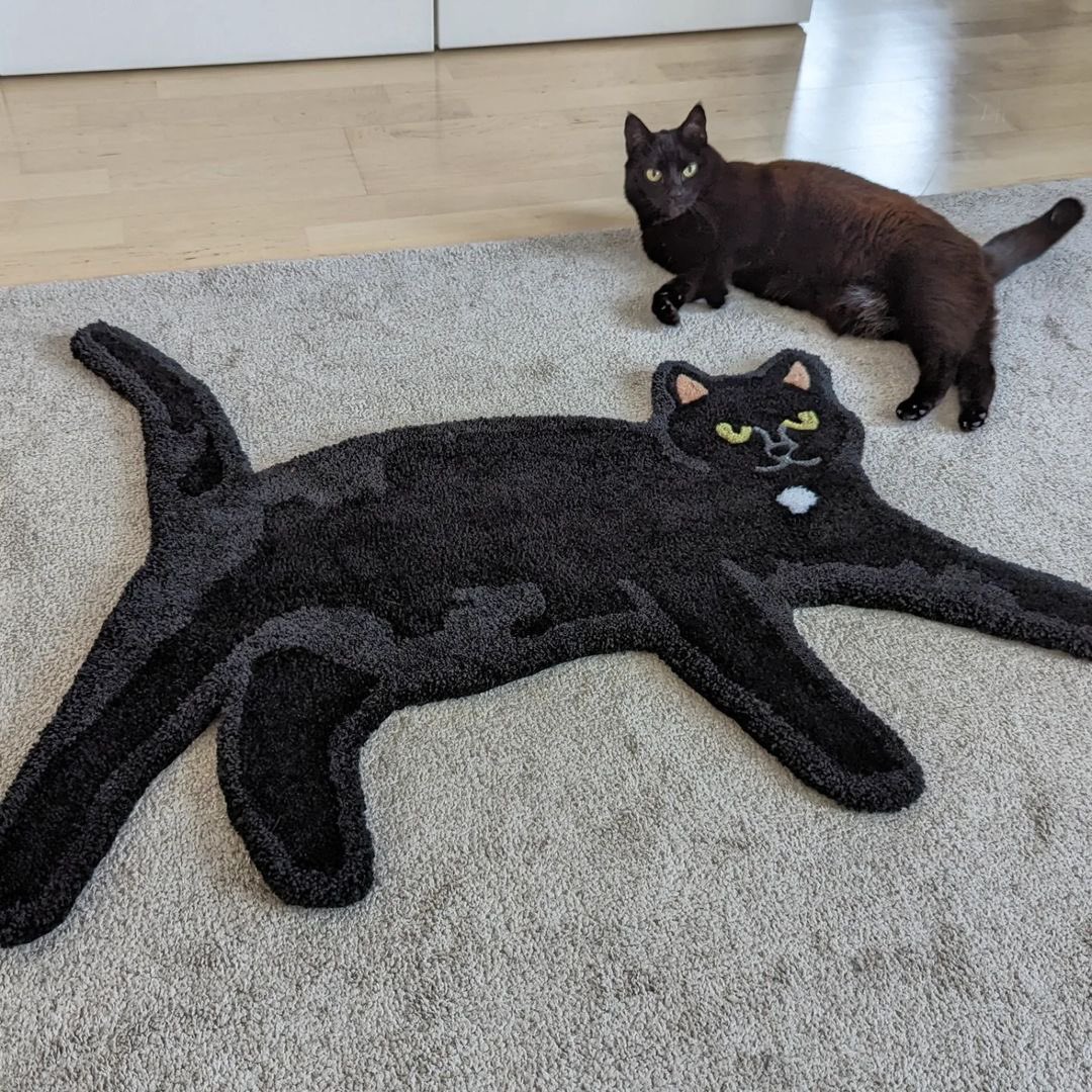 Black Cat Rug by Anxiing 🐈‍⬛🖤