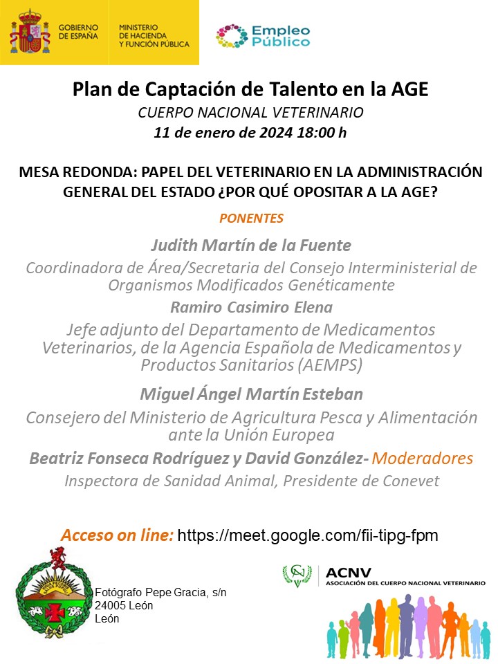 Conoces realmente el papel de l@s veterinari@s de la AGE?  #Oposiciones #TalentoPúblico #VocaciondeServicio. Ponentes de auténtico lujo: #RepresentaciónPermanente ante la la UE🇪🇺 #OMGs🌿 #Medicamentosdeusoveterinario💊 
Te esperamos en #colvetLeón, también formato #online 👇🏻