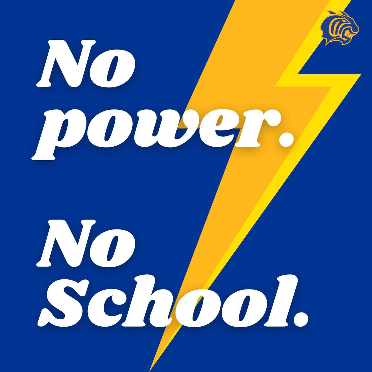 PiedmontSchools's tweet photo. IMPORTANT: PPS will not have school today (1/8/24) due to widespread power outages in the area. Students who have been picked up via bus will be returned home. https://t.co/9eCYDSv80B