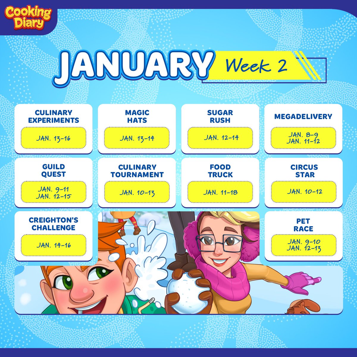 📅 Embrace the new week with excitement as we unveil a fresh event calendar! Prepare for challenges ahead and share with us which event you are anticipating the most. 