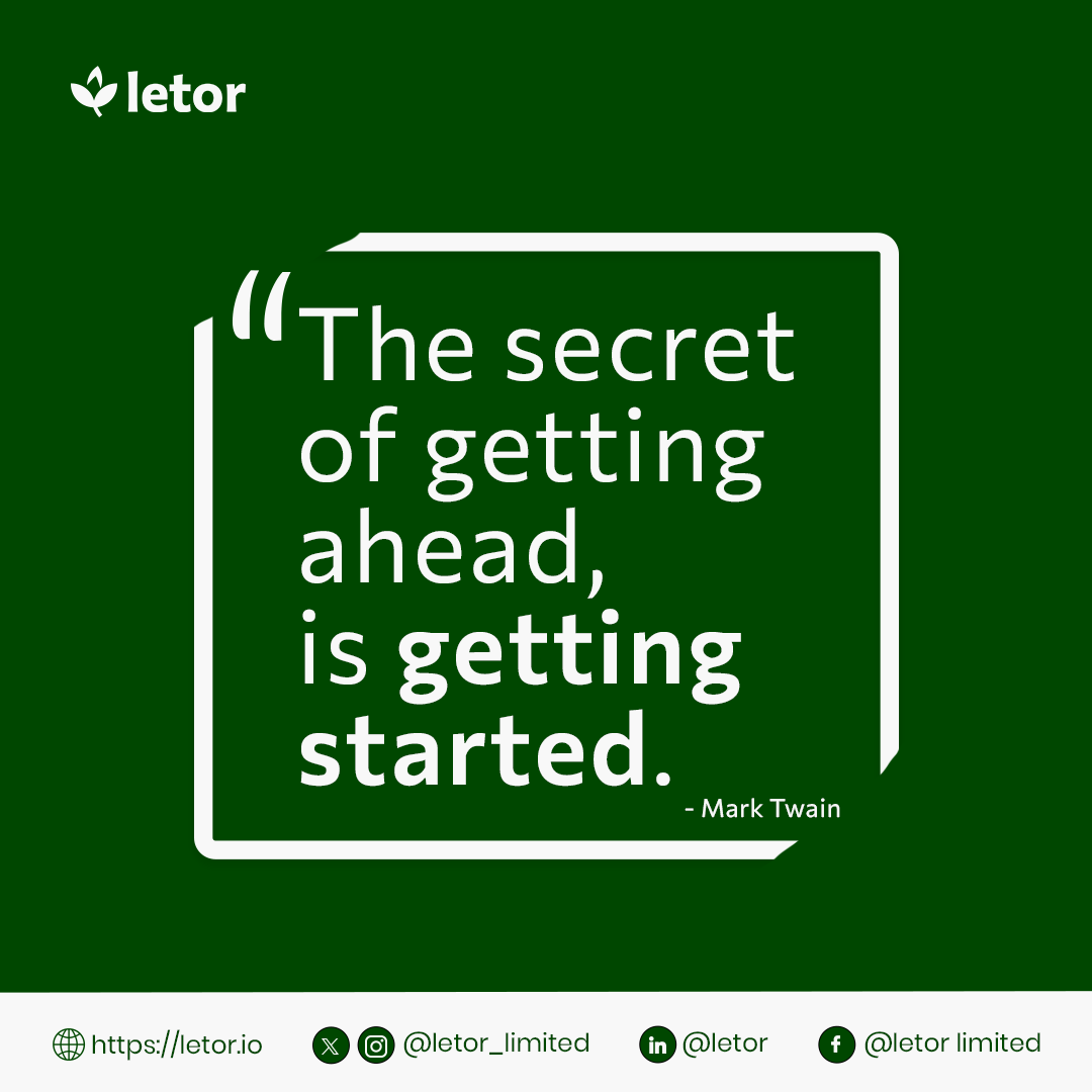 Letor_limited's tweet photo. The path towards progress starts as soon as you start moving forward.

Don't overthink it or wait for the perfect plan. Gain momentum by taking any step today

Allow the journey to unfold one task at a time

Happy New Week🤗. Wish you a fulfilling week ahead 💚

#Letor
#newweek https://t.co/s5n15haV3g