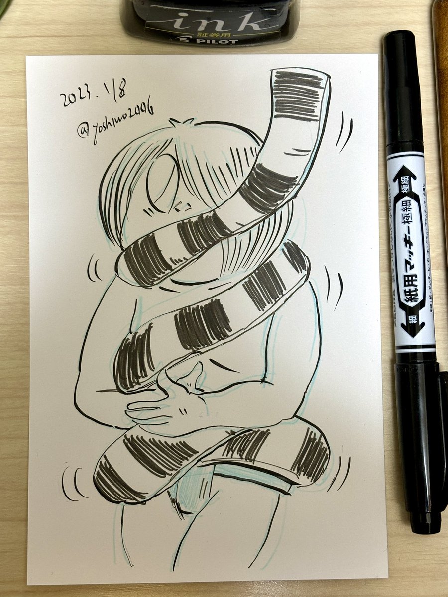 名古屋帰宅。
帰省含め丸10日ほど外出していて今年初描きです。
帰ってからゲタ吉の文庫本をパラパラと読んでました。
沢城みゆきさんがゲ謎の舞台挨拶で「ちゃんちゃんこをもっと大切に投げれば…」と仰っていましたが、原作ゲタ吉相撲編での扱いを見るとジワジワ来ますよね。 