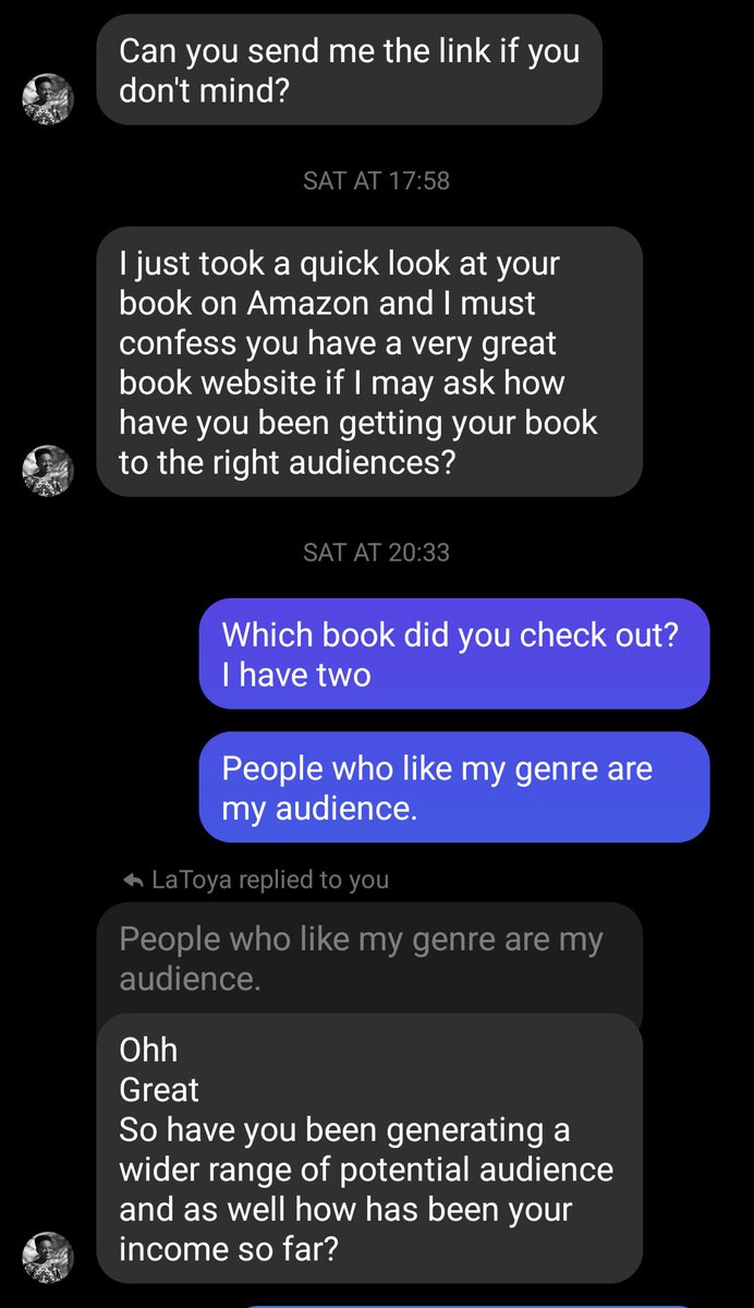 J_agombarAuthor's tweet image. She ended up blocking me, soaybe she was real 🤔 picked the wrong writer!
Follow me for more spambot abuse.
#authoscam #spambot #writerproblems #windup #readingcommunity #writingcommunity #jagombar