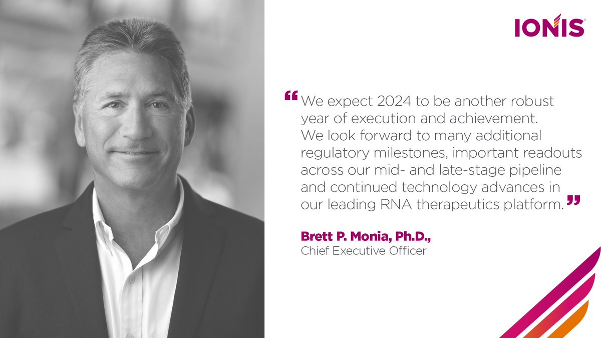 We’re excited to be at the 42nd Annual @jpmorgan Healthcare Conference, discussing the latest advances and innovations across the healthcare industry! Stay tuned for more to come from #JPM2024, including updates from our CEO @BPMonia. Learn more: ow.ly/TTKK50QoJoA $IONS
