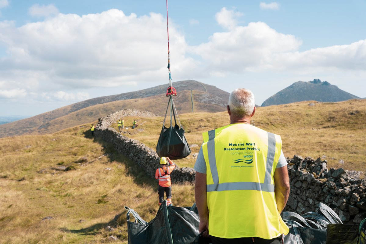 niwnews's tweet photo. Our project team working on Phase 2 of the Mourne Wall Restoration Project were delighted to welcome the @BelTel to find out more about the work that goes on behind the scenes to maintain this historic monument https://t.co/95WrhGSxqV