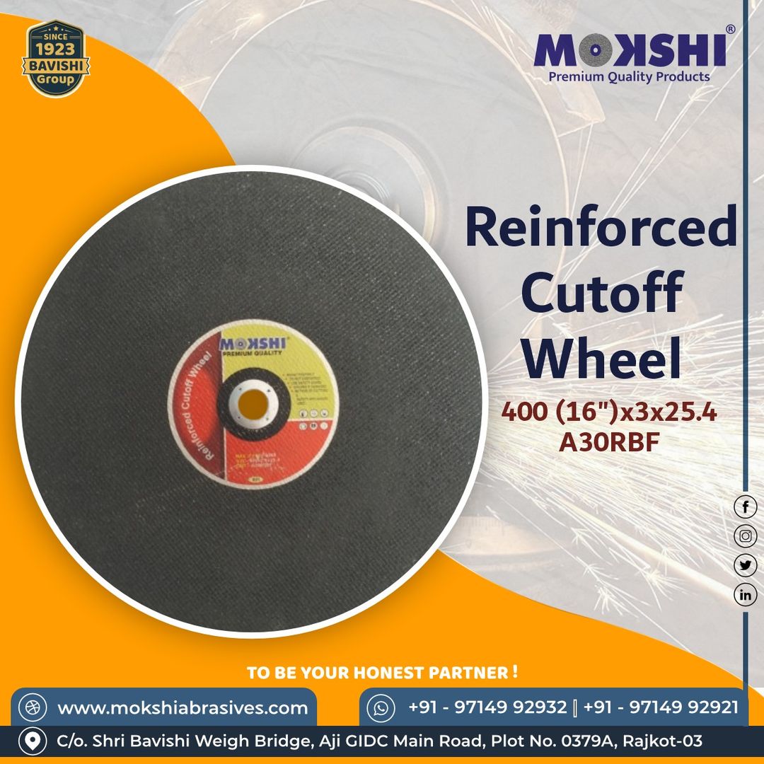MokshiAbrasives's tweet image. Precision at its Core: Mokshi Reinforced Cutoff Wheel in 400 (16")x3x25.4 size, crafted for excellence. Unleash the cutting power with A30RBF grit.
WhatsApp:+91 9714992932
#Mokshi #CutoffWheel #ReinforcedCutoffWheel #PrecisionCutting #IndustrialTools #A30RBF #Metalworking #srompl