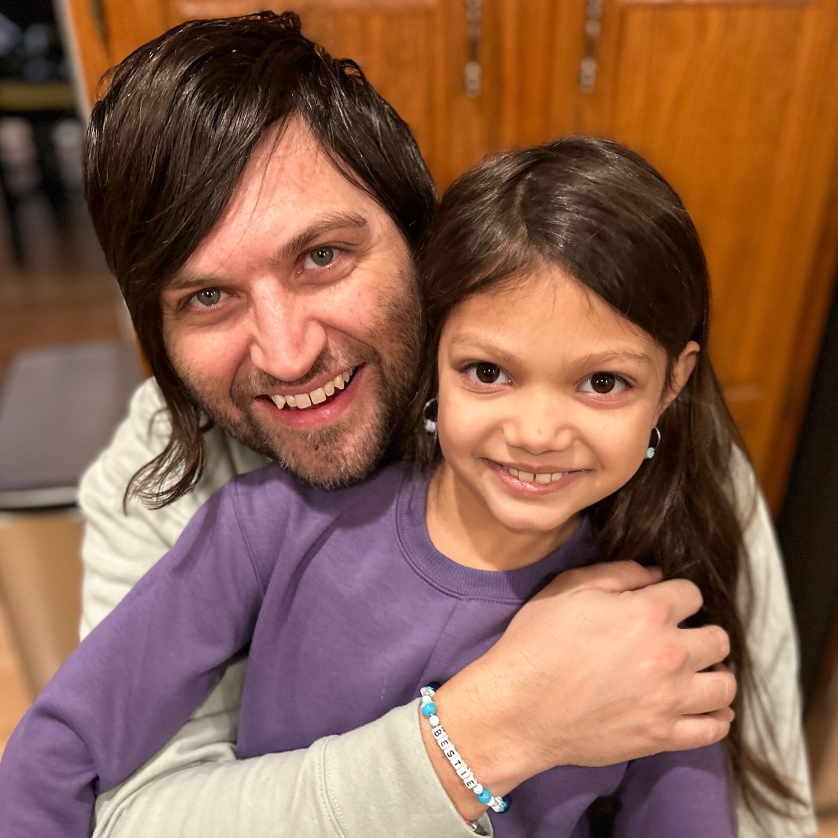 This sweet little someone made me a friendship bracelet &amp; specifically put “BESTIE” on it…&amp; this dad is putting that in the win column! #Lilahevangeline