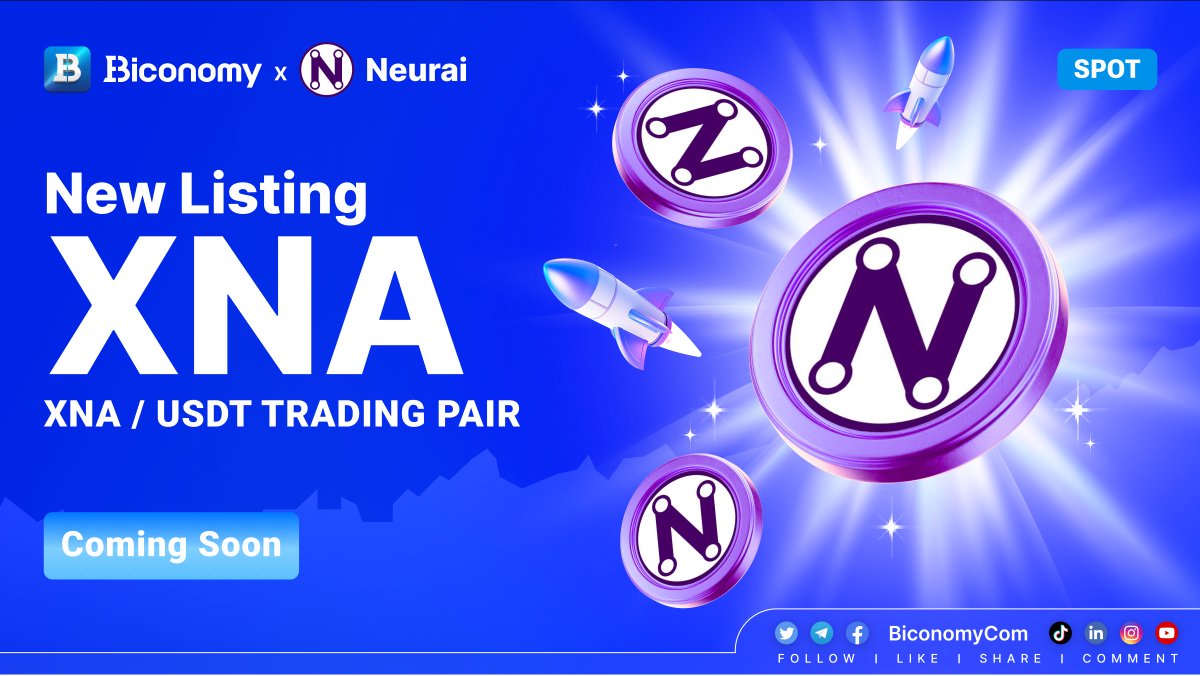 🚀NEW LISTING🔥 $XNA

#Biconomy will list <a href="/neuraiproject/">NeurAI Project / XNA</a> and open #XNA / #USDT Coming soon (Specific date and time TBA).🔥

About #Neurai：
"The Neurai project was launched on 04/17/2023. The creators of the project are three electronics specialists dedicated for years to IoT