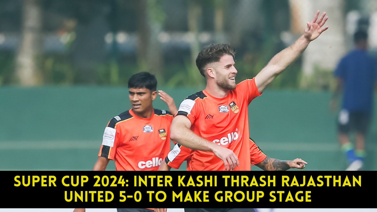 ians_india's tweet photo. #MarioBarco scored a brace to help Inter Kashi thrash Rajasthan United FC 5-0 and qualify for the group stage of the #KalingaSuperCup at the Kalinga Stadium Pitch 1. https://t.co/oiZisANtZ0